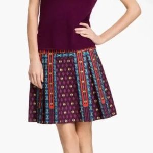 Like New! Nanette Lepore {Anthro} Red Purple A-Line Pleated Mini Skirt | XS · 2